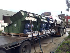Vibrating air separator on truck ready for dispatch.